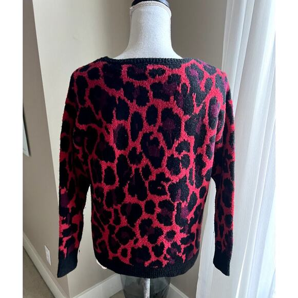 Apt. 9 Leopard print red & black pullover sweater size S petite - Picture 4 of 4
